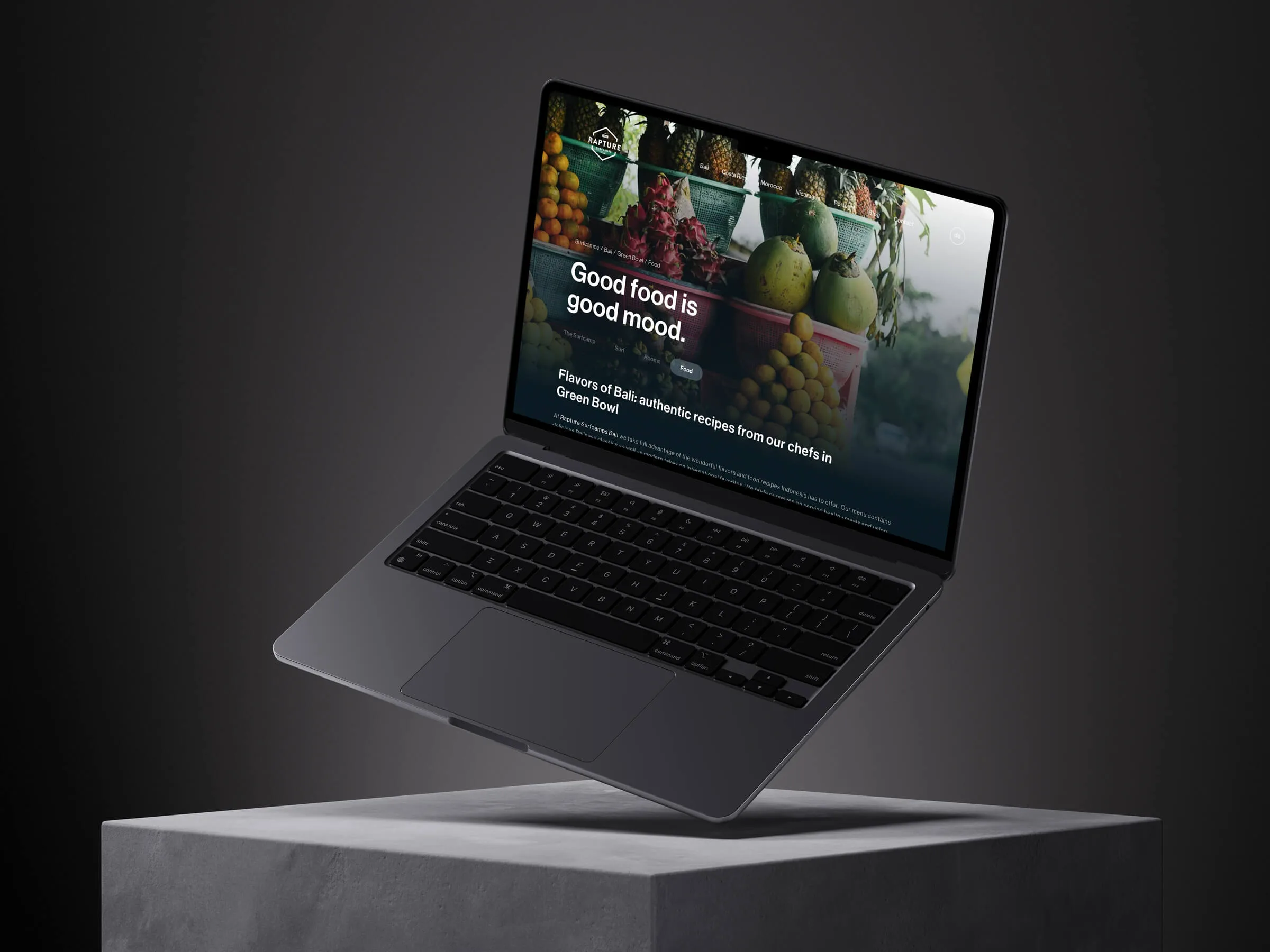 Rapture Surfcamps website design — detail