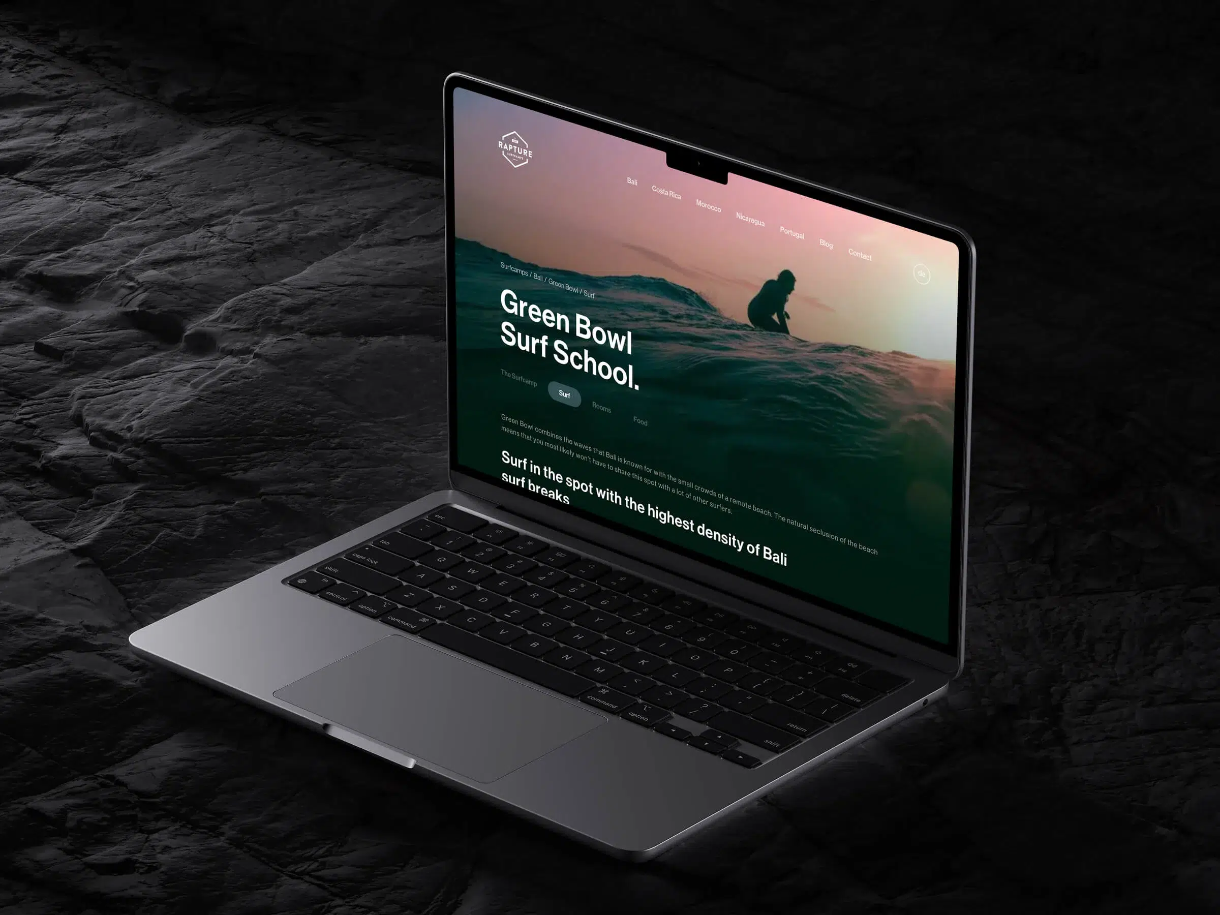 Rapture Surfcamps website design