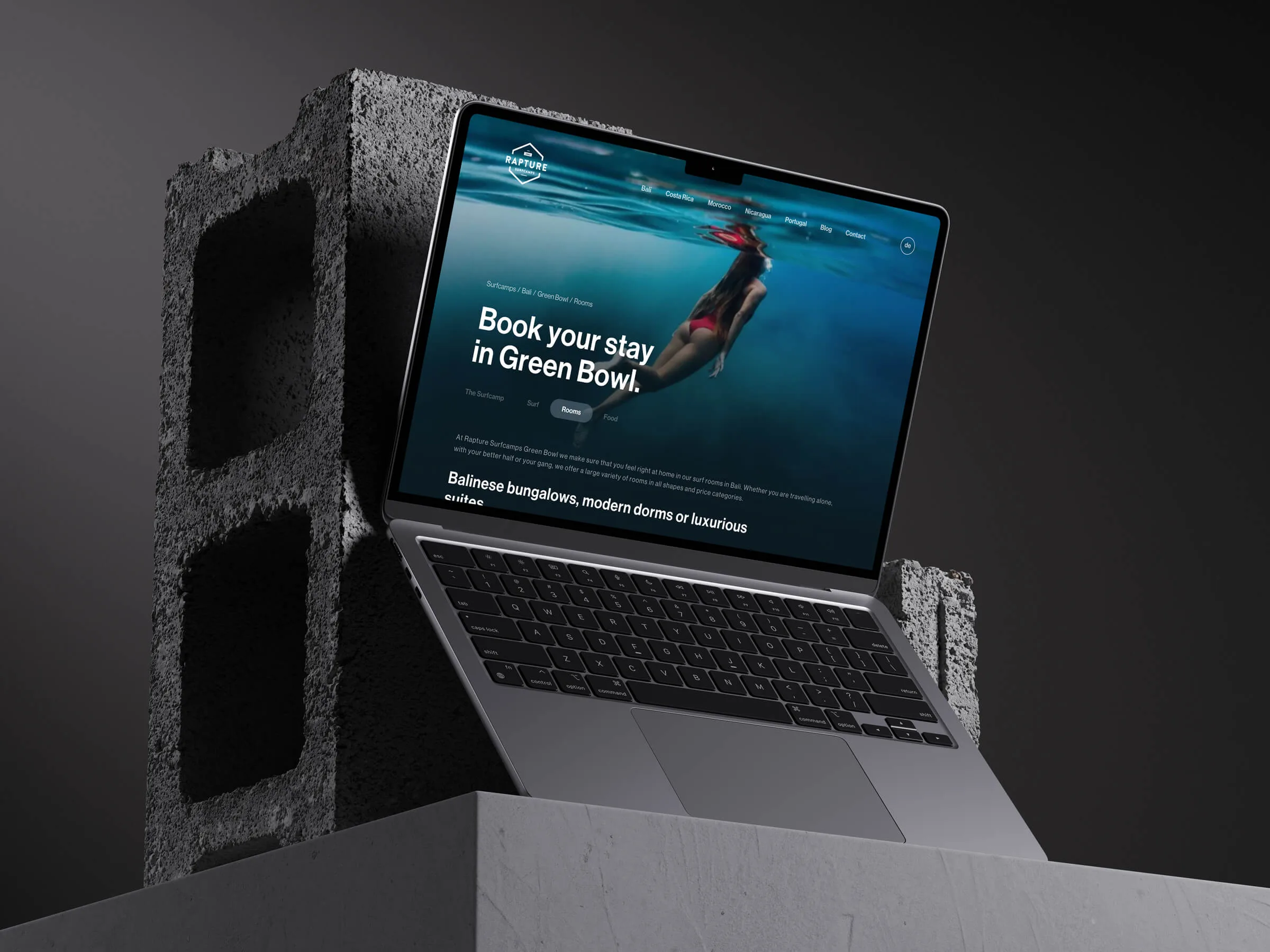 Rapture Surfcamps website design