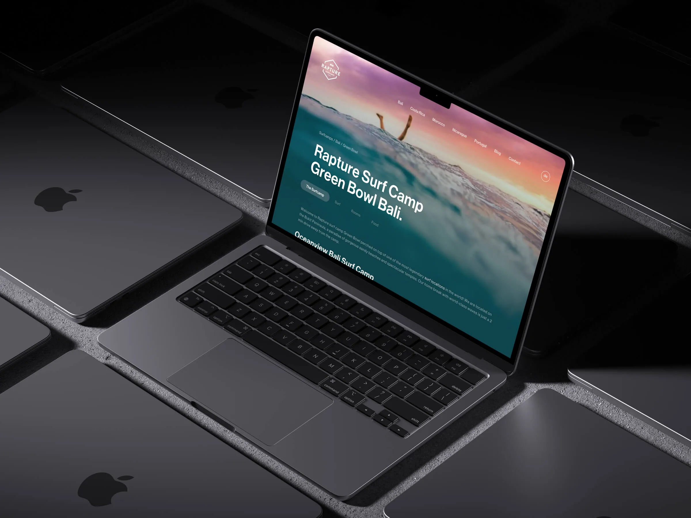 Rapture Surfcamps website design